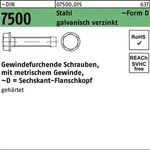 Din 7500 Form D Gewindefurchende Sechskant-flanschschraube Vg M5x35 Stahl Galvanisch