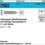 Linsensenkblechschraube Din 7983 M.kreuzschlitz-ph C 6,3 X 25 -h A 2