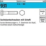 Din 931 Sechskant-schaftschraube M10x75 Edelstahl A4 80 Blank 50 Stk