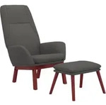 Relaxsessel Mit Hocker Dunkelgrau Stoff Vidaxl