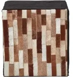 Homescapes - Patchwork-pouf Schwarz-braun &ndash; Sitzw&uuml;rfel Aus Fell & Leder,...