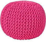 Runder Strickpouf 100% Baumwolle, Pink - Homescapes