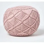Geh&auml;kelter Pouf, Rosa, 35 X 40 Cm - Homescapes