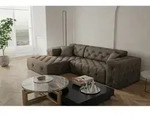 Ecksofa Designersofa Chantal In Stoff Opera Velvet Braun Ottomane Links