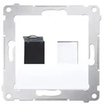Einzelne Rj45-computerbuchse Der Kategorie 6 Mit Staubschutzklappe, Wei&szlig;...