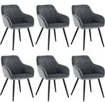 6 X Esszimmerst&uuml;hle 6er Set Esszimmerstuhl K&uuml;chenstuhl Polsterstuhl Design Stuhl