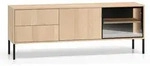 Selsey Barnee - Tv-lowboard Mit Beleuchteter Glasvitrine, Eichenholzoptik, 160 Cm