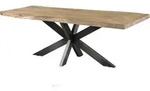 Massivmoebel24 - Baumtisch Mango 220x100x77 Beige Lackiert / Kreuzgestell...