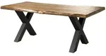 Baumtisch Mango 220x100x77 Natur Lackiert / X-beine Anthrazit Matt Freeform 5