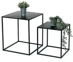 Couchtisch Schwarz Metall 2er Set Beistelltisch Wohnzimmer 96252 Tisch...