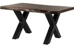 Baumtisch Akazie 140x90x77 Braun Lackiert / X-beine Anthrazit Gl&auml;nzend...