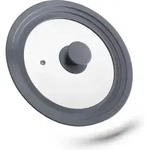 Relaxdays - 2 X Topfdeckel Universal, Flexibler Glasdeckel Mit Silikonrand &