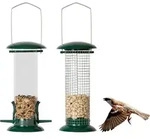 2er Set: Vogelfutterspender Zum Aufh&auml;ngen Metall Edelstahl Kunststoff,