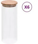 Vorratsgl&auml;ser Mit Bambusdeckel 6 Stk. 1000 Ml Vidaxl