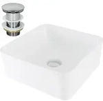Luxebath - Ml-design Waschbecken Keramik Wei&szlig; 39x39x15 Cm Quadratisch Mit
