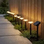 2x Led Solar Steckleuchte Lichterkette Garten Au&szlig;enleuchte Schwarz Akku H17,5cm