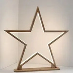Led Deko Weihnachtsstern Zum H&auml;ngen - 52 Cm - Bambus H&auml;ngelampe Stern...
