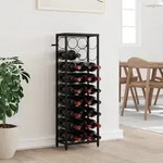 Vidaxl Wine Rack For 27 Bottles Black 34x18x100 Cm Wrought Iron