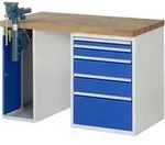 Werkbank Modell 7511 Mit 5 Schubladen Und Schrank Bxtxh 1250x900x840mm - Rau