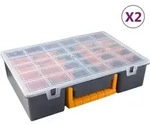 Sortimentskoffer 2 Stk. Abnehmbare Trennw&auml;nde 360x250x85 Mm Pp Vidaxl