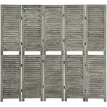 5-tlg. Raumteiler Grau 179x166 Cm Massivholz - Vidaxl