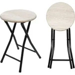 Holz Metall Klapphocker 2er Set - 47 X 33 Cm - Klapp Stuhl Sitz Hocker Klappbar...