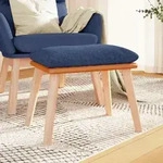 Fu&szlig;hocker Blau 45x29,5x35 Cm Stoff Und Kunstleder Vidaxl