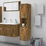 Badezimmerschrank R&auml;uchereiche 30x30x130 Cm Holzwerkstoff Vidaxl