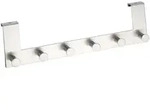 Wenko T&uuml;rgarderobe Edelstahl Celano 2er Set, Je 6 Haken, F&uuml;r T&uuml;rfalzst&auml;rken Bis 2