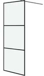 Duschwand F&uuml;r Begehbare Dusche Schwarz 80x195 Cm Matt Esg-glas Vidaxl