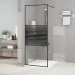 Vidaxl - Duschwand F&uuml;r Begehbare Dusche Schwarz 80x195 Cm Esg-glas Klar