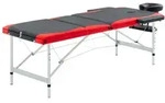 Vidaxl 3-zone Foldable Massage Table Aluminium Black And Red