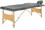 Vidaxl Massageliege 3-zonen Holzgestell Anthrazit 186x68 Cm