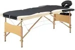 Vidaxl Massageliege Klappbar 3-zonen Mit Holzgestell Schwarz Und Beige