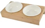 Bricoline - Hundenapf Aus Keramik, &Oslash; 16 Cm, Mit Bambus-st&auml;nder