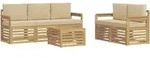 Outdoor-sofagarnitur 6 Stk. Wei&szlig; Und Beige Polyester Vidaxl