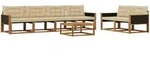 Outdoor-sofagarnitur Mit Kissen 7 Pcs Natur Und Beige Vidaxl