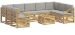 Sofagarnituren 10 Pcs Wei&szlig; Und Hellgrau 59 X 59 X 37 Cm Vidaxl
