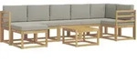 Outdoor-sofagarnitur Mit Kissen 8 Pcs Wei&szlig; Und Hellgrau Vidaxl