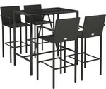 5-tlg. Gartenbar-set Schwarz Poly Rattan Vidaxl
