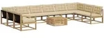 Outdoor-sofagarnitur Mit Kissen 11 Pcs Wei&szlig; Und Beige Vidaxl