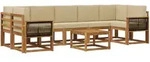 Outdoor-sofagarnitur Mit Kissen 6 Pcs Natur Vidaxl
