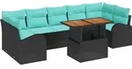 Garten-sofa-set Mit Speicher 8 Pcs Schwarz Poly Rattan Vidaxl