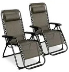Liegestuhl Mit Kopfkissen 2er Set 178 Cm Klappbar - Anthrazit - Garten Relax...