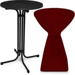 Outdoor Stehtisch Bellini, Klappbar, &Oslash;60cm, Bordeaux, Mit Husse