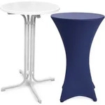 Outdoor Stehtisch Bellini, Klappbar, &Oslash;70cm, Blau, Mit Husse