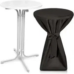 Outdoor Stehtisch Bellini, Klappbar, &Oslash;60cm, Schwarz, Mit Husse