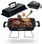 Relaxdays Tischgrill, Tragbarer Klappgrill, Hbt: 36 X 56 X 30,5 Cm, Bel&uuml;ftung,