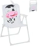 Relaxdays Kinder Klappstuhl, Campingstuhl Mit Kuh-motiv, Hbt: 51,5x36x37,5 Cm,