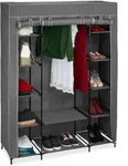 Stoffschrank Mit Kleiderstange & 12 Ablagen, Hbt: 175x135x45cm, Kleiderschrank Mit